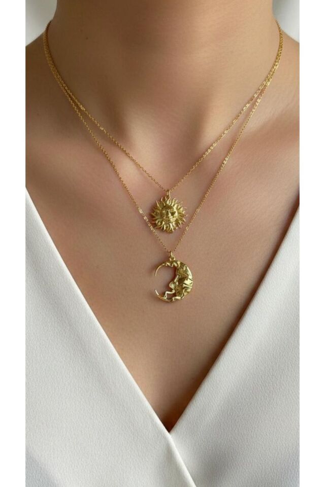 Ay ve Güneş Sonsuz Gezegen Kolye
