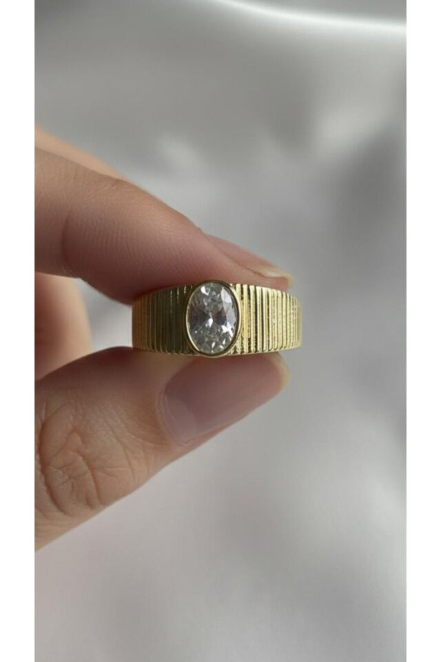 Antik Line Beyaz Taşlı Yüzük