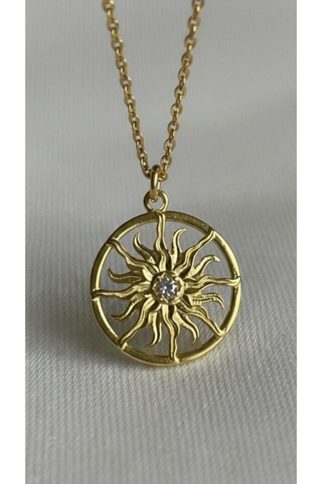 Taşlı Güneş Mix Kolye