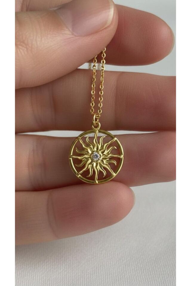 Taşlı Güneş Mix Kolye