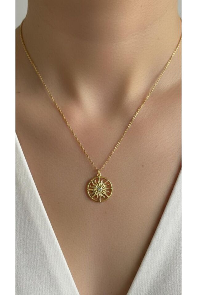 Taşlı Güneş Mix Kolye