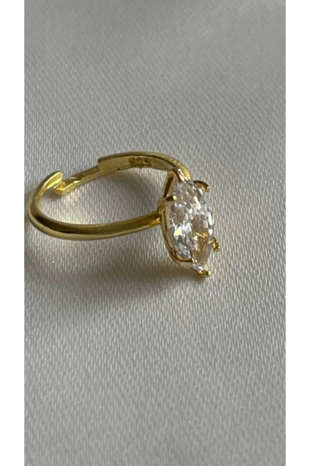 6 Tırnaklı Zirkon 3crt Ayarlı Yüzük Sarı