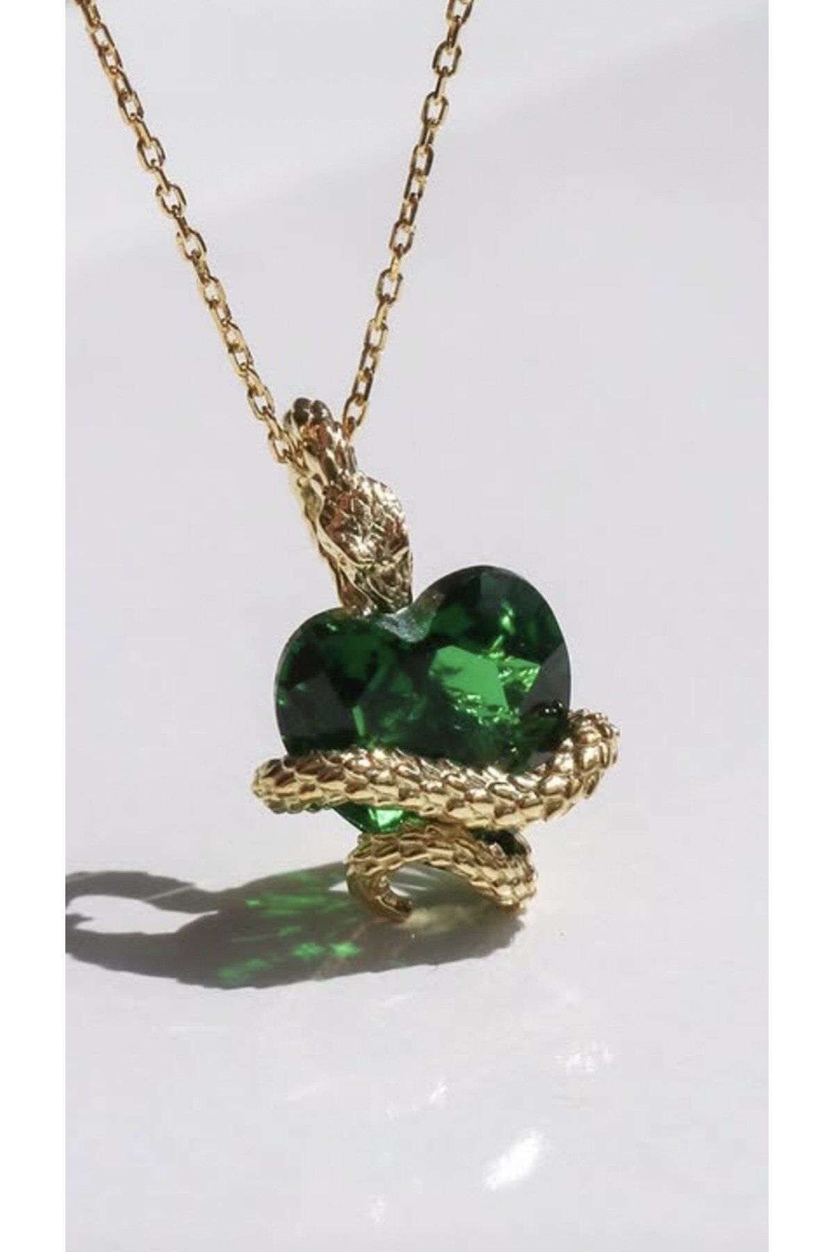 Yeşil Zirkon Döngü Yılan Kolye