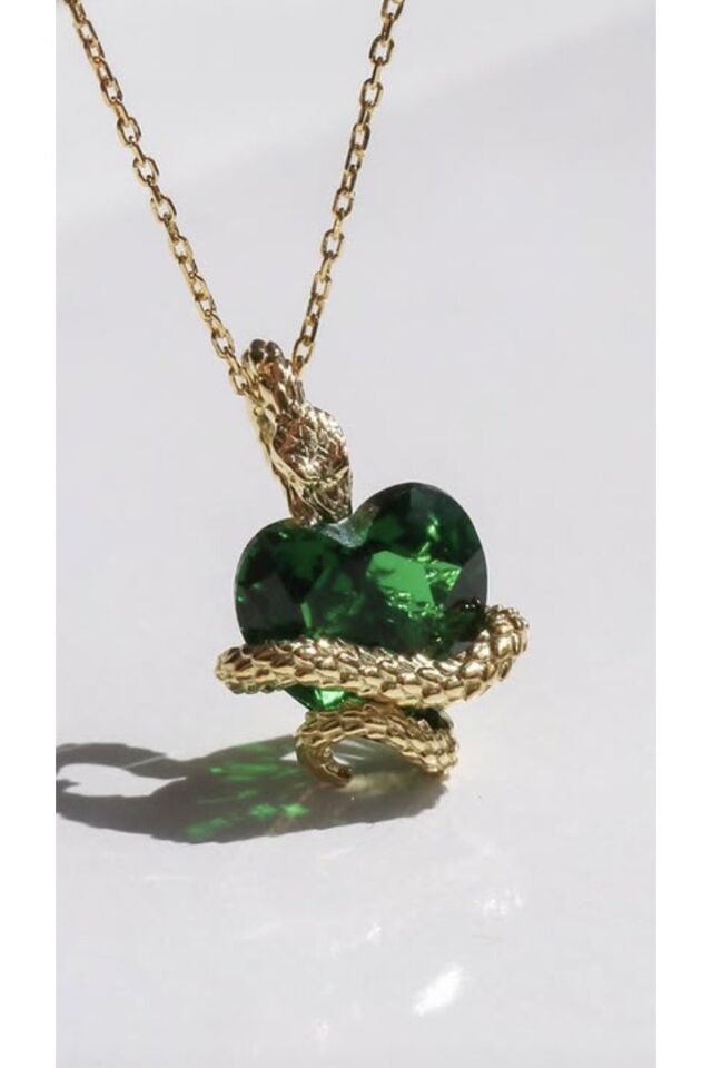 Yeşil Zirkon Döngü Yılan Kolye