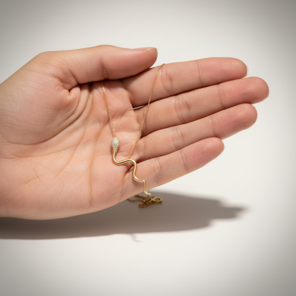 Taşlı Yılan Kolye