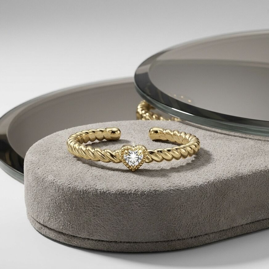 Burgu Mini Kalp Yüzük