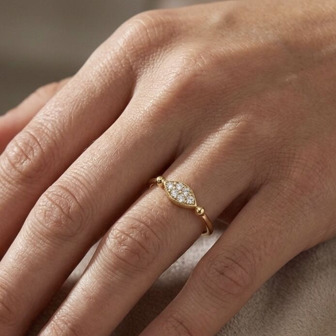 Elips Zirkon Taşlı Yüzük