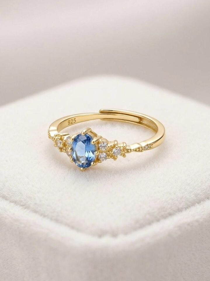 Safir Taşlı Vintage Yüzük