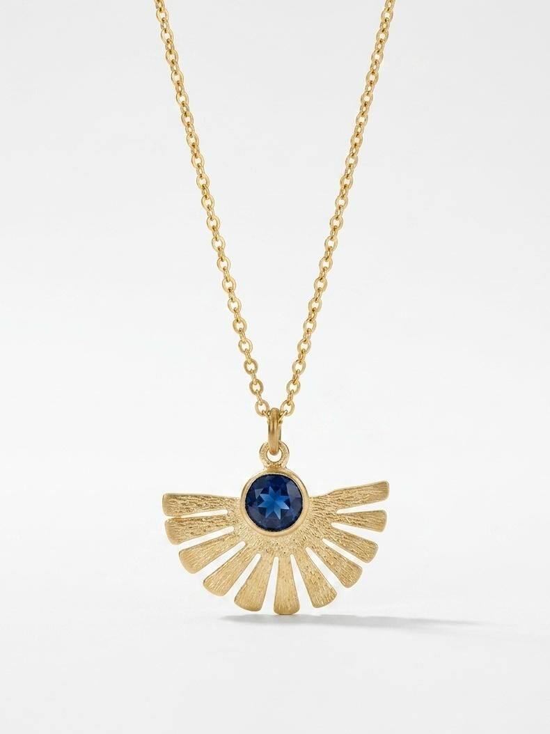 Nova Blue Taşlı Kolye