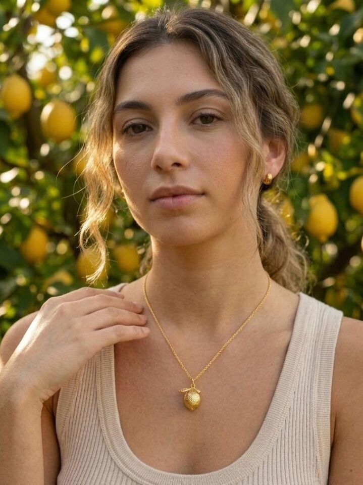 Gold Limon Tasarım Kolye